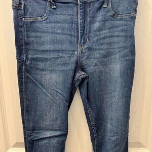 Women's High-waisted dark blue skinny jeans